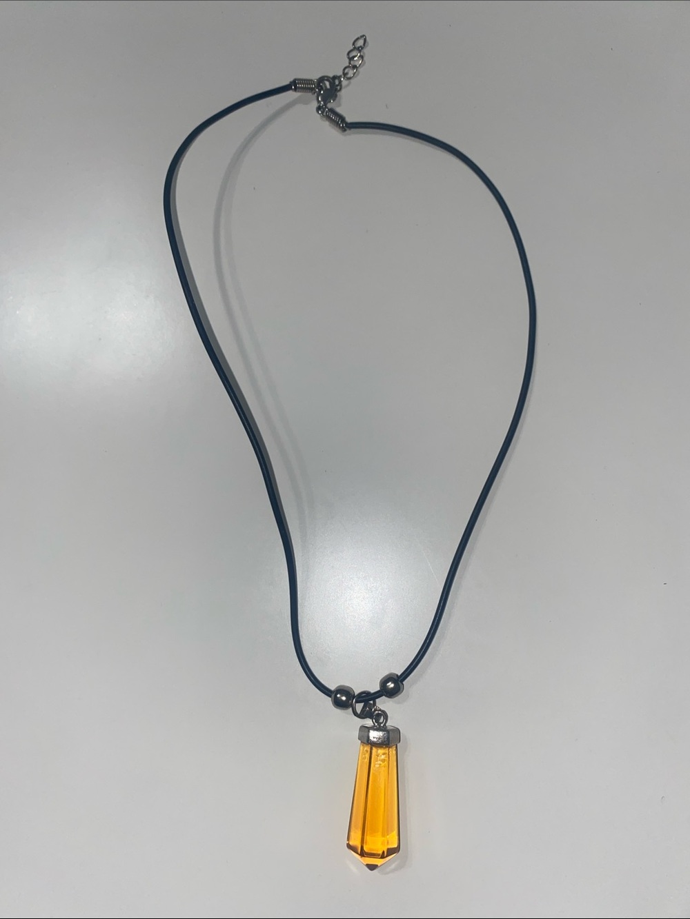 Amber Crystal Pendant Necklace